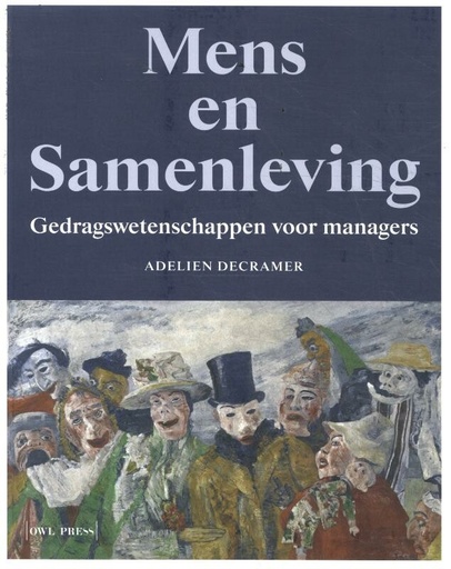 [Toekomstige economisten, marketeers, accountants, HR-managers, public managers en beleidsvoerders moeten inspelen op de noden en verwachtingen van de mensen met wie en voor wie ze werken. Voor een goede analyse en besluitvorming zijn basisinzichten rond de mens, zijn gedrag en zijn plaats in de samenleving noodzakelijk. In Mens en samenleving onderzoekt Adelien Decramer de wetenschappelijke denkkaders en stromingen in de gedragswetenschappen. In negen hoofdstukken bespreekt ze de volgende thema’s: motivatie, emotie, perceptie en rationeel denken, persoonlijkheid, welzijn, cultuur, leren en werk, ongelijkheid en verandering. Dit handboek combineert met andere woorden inzichten uit twee vakgebieden: enerzijds de psychologie, die zich toelegt op de mens zelf, en anderzijds de sociologie, die de maatschappij bestudeert. Op deze manier legt de auteur het snijvak en het spanningsveld tussen individuen, groepen en maatschappij bloot.] Mens en Samenleving : Gedragswetenschappen voor managers